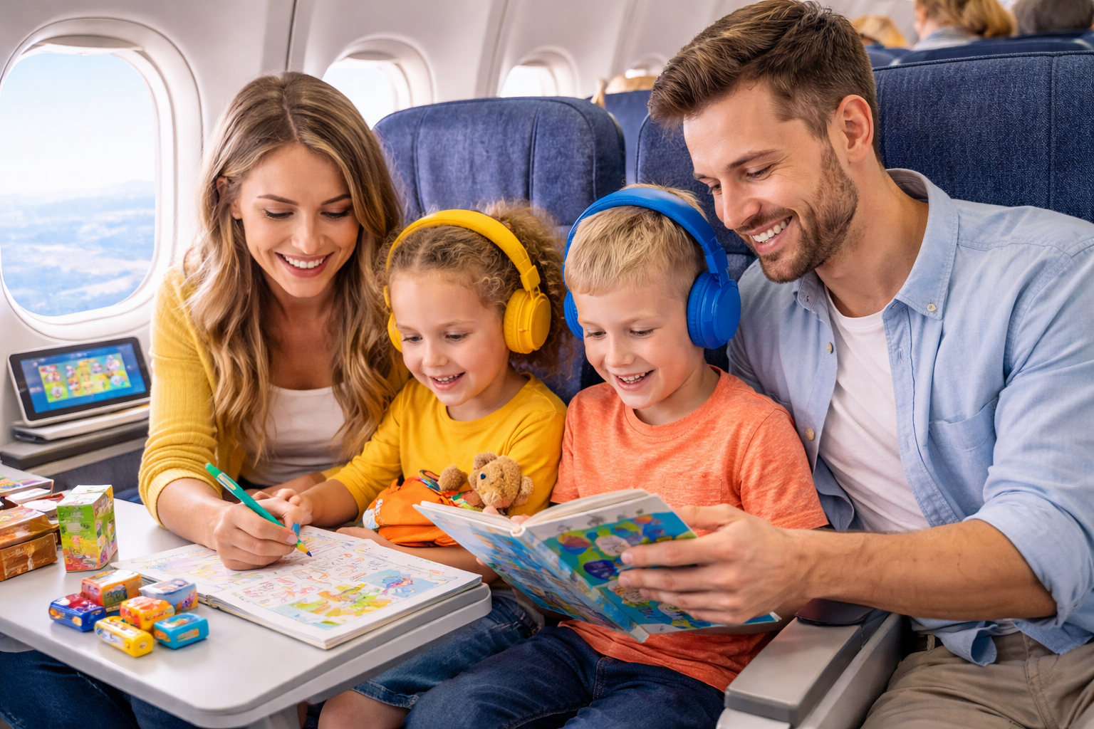 flying with kids on airplane family travel