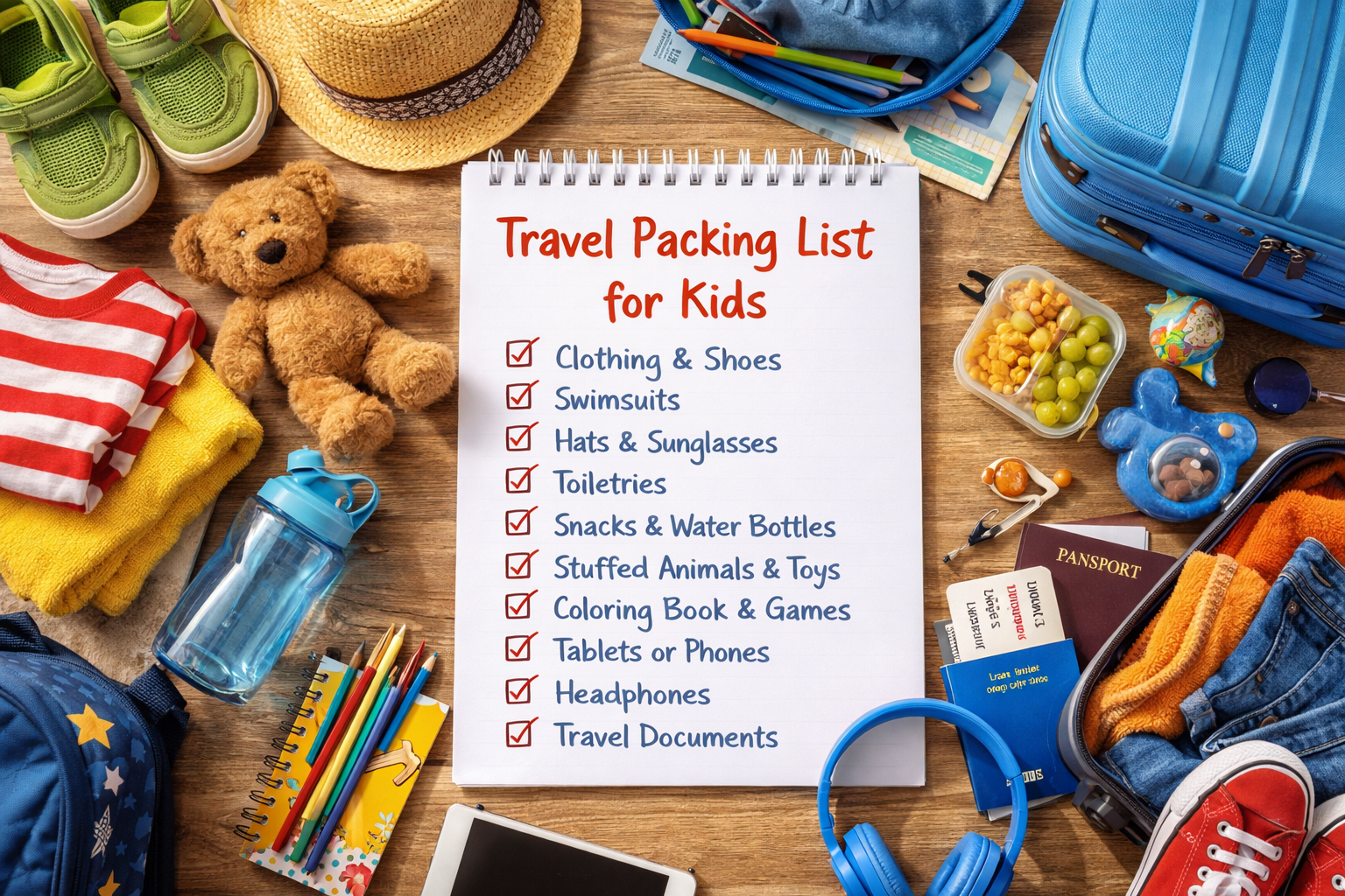 travel packing list for kids family travel essentials